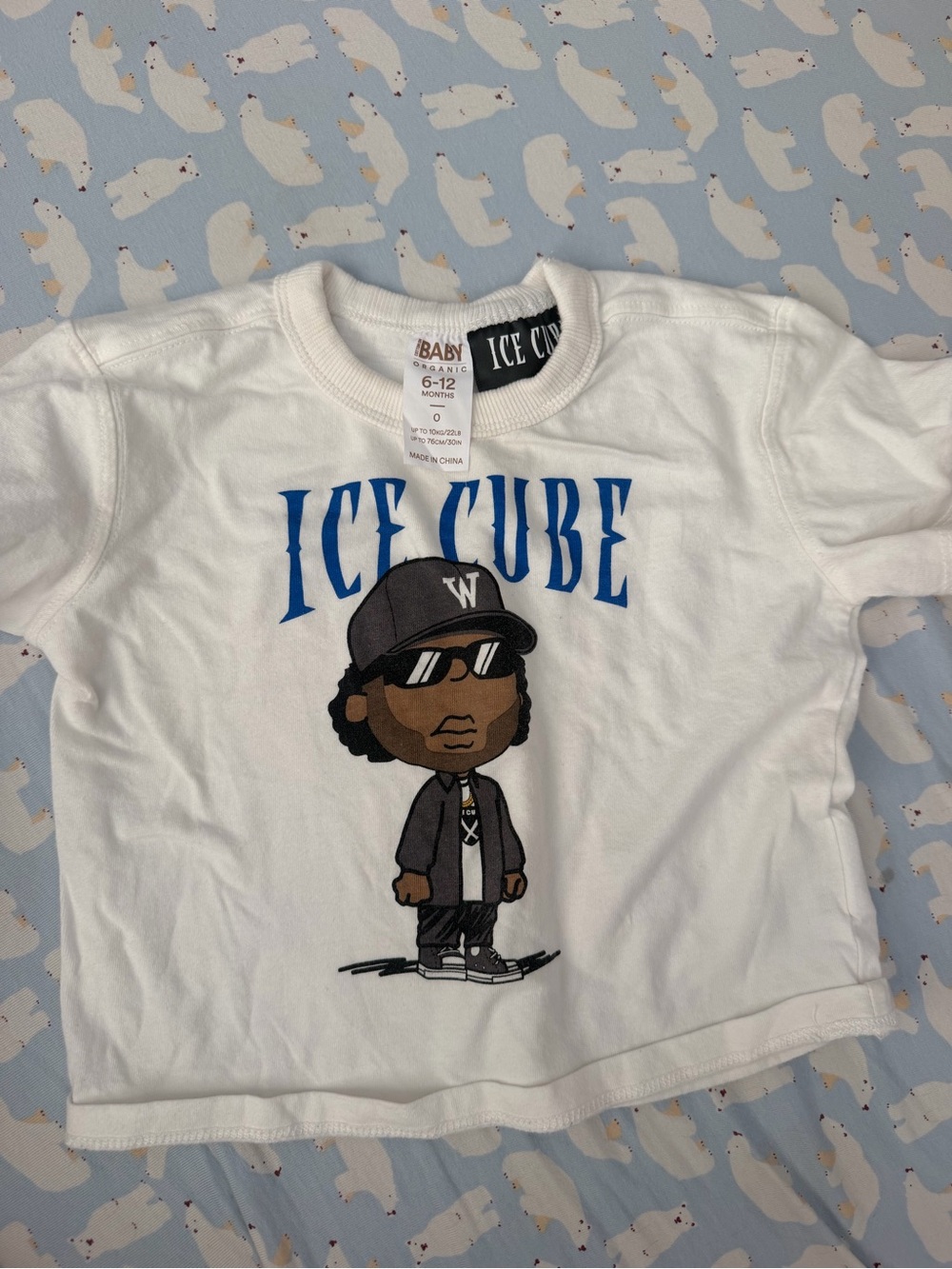Ice Cube Graphic White Baby Tee